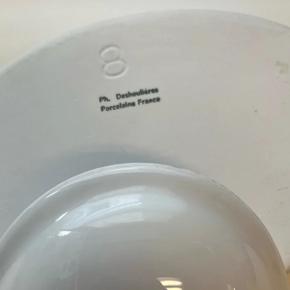 Vintage Philippe Deshoulieres Limoges Porcelain Blanc de Blanc 1 Qt oval dish